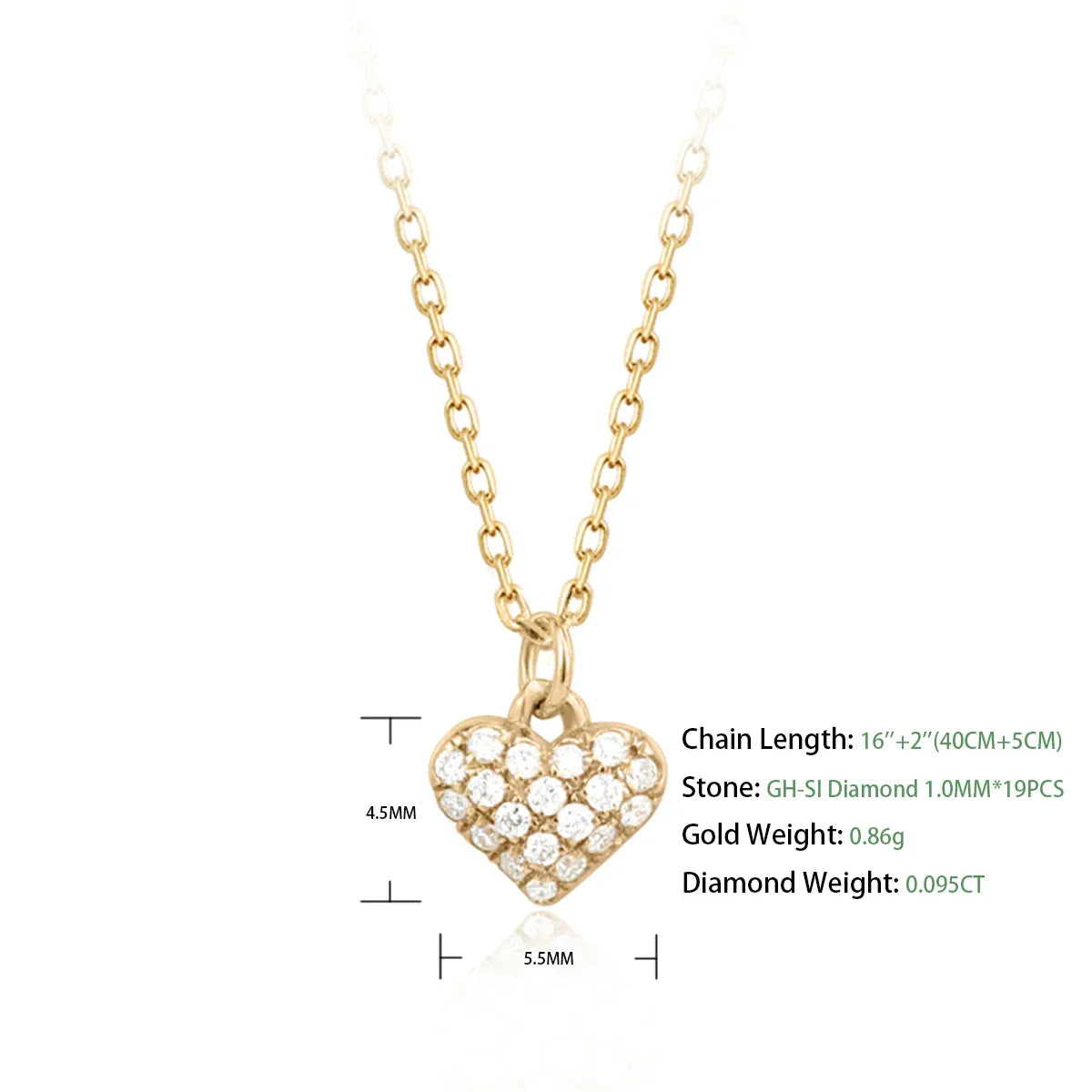 Diamond Heart |14k Solid Gold Necklace