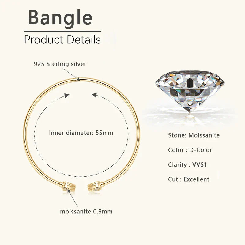 Heart to Heart|Gold Moissanite Bracelet