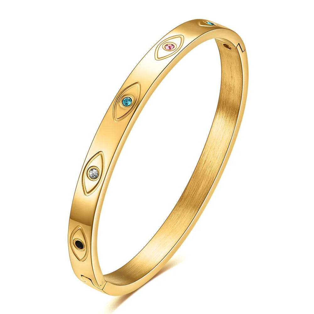 Evil Eye Bangle 18K Plated Gold | Silver
