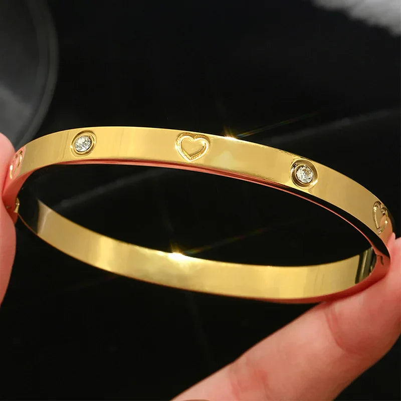 Gold Plated Waterproof Zircon Bangles