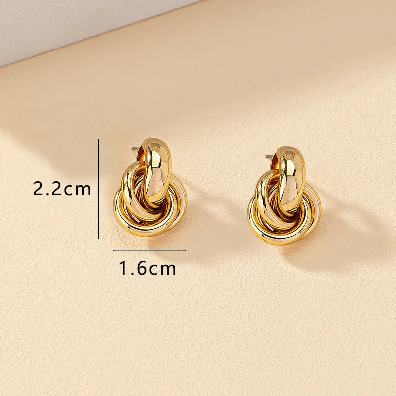 Gold/Silver Colour Knot Hoop Earring