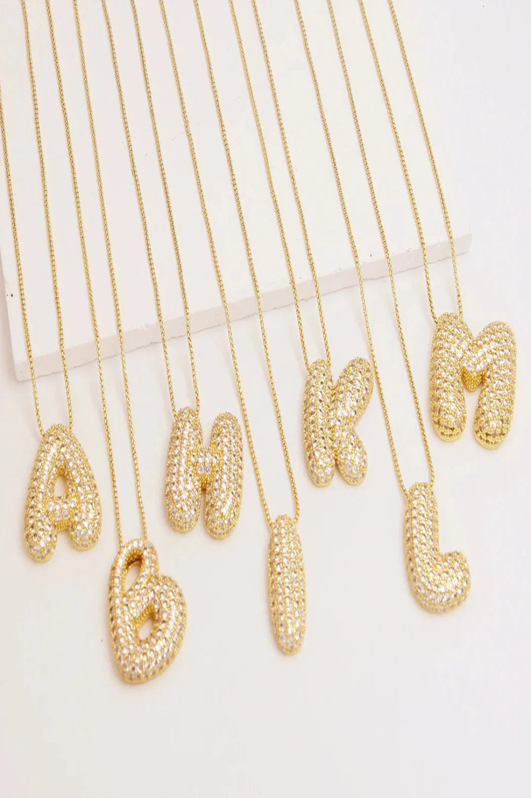 Bubble Alphabet - S/Steel Rope Chain Necklace