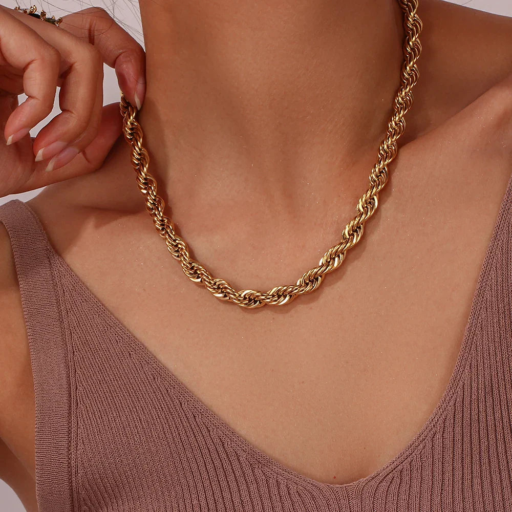 The Twisted Rope |18K Gold Plated Necklace