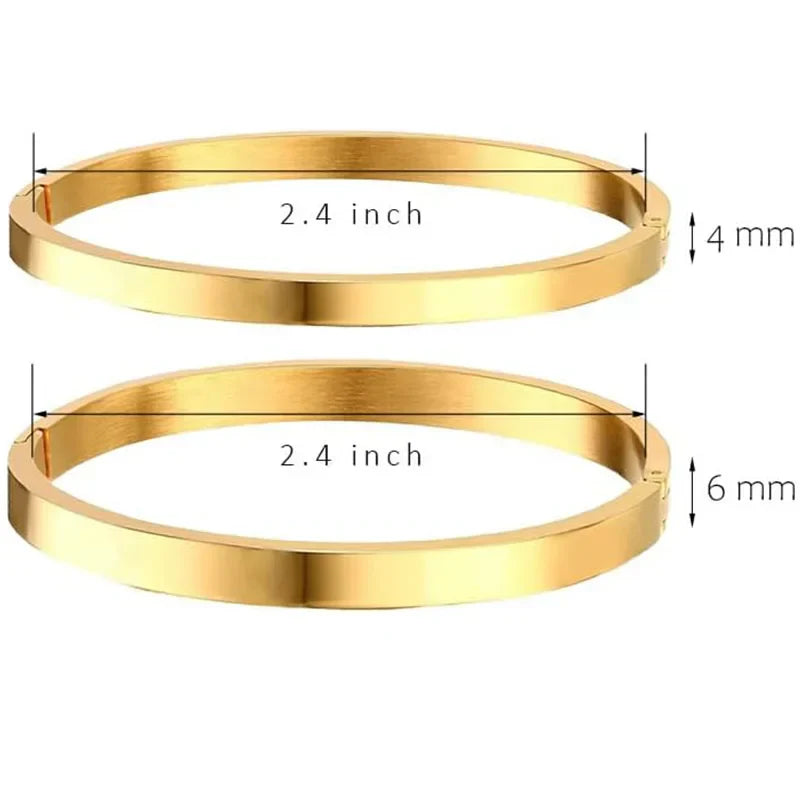 Unisex Zircon 18K Gold Plated Oval Bangle