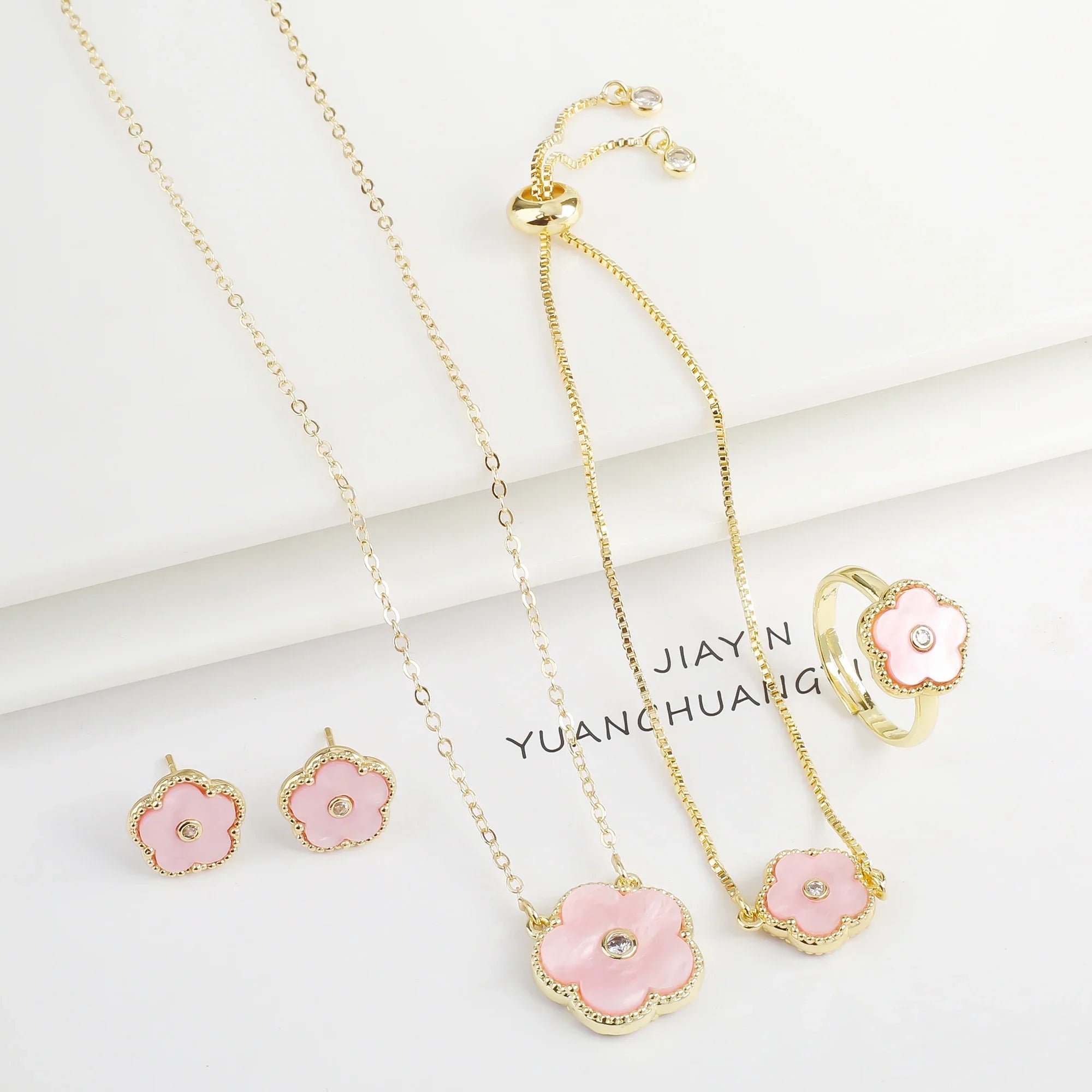 Five-Leaf Clover Zircon Set 7 Colours