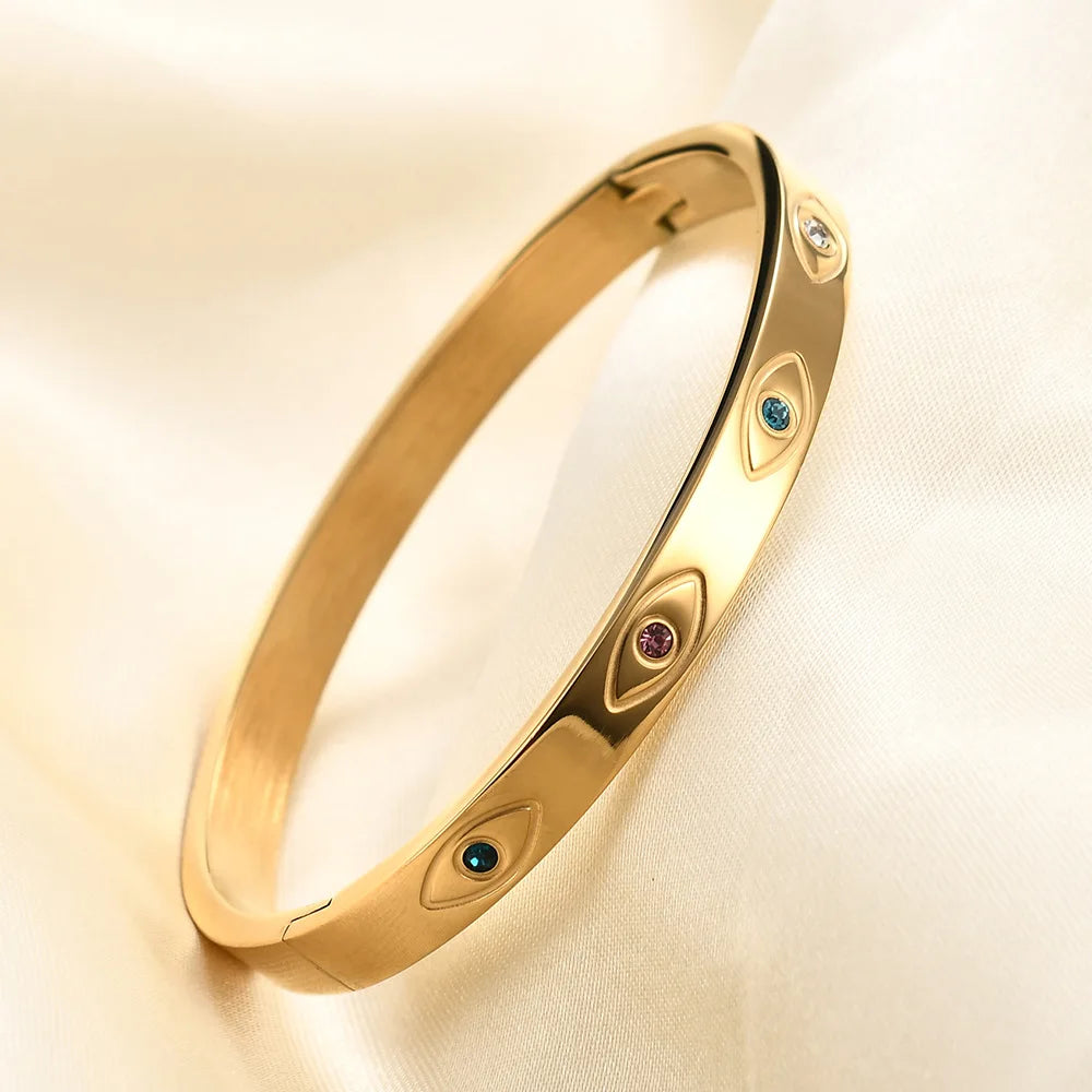 Evil Eye Bangle 18K Plated Gold | Silver