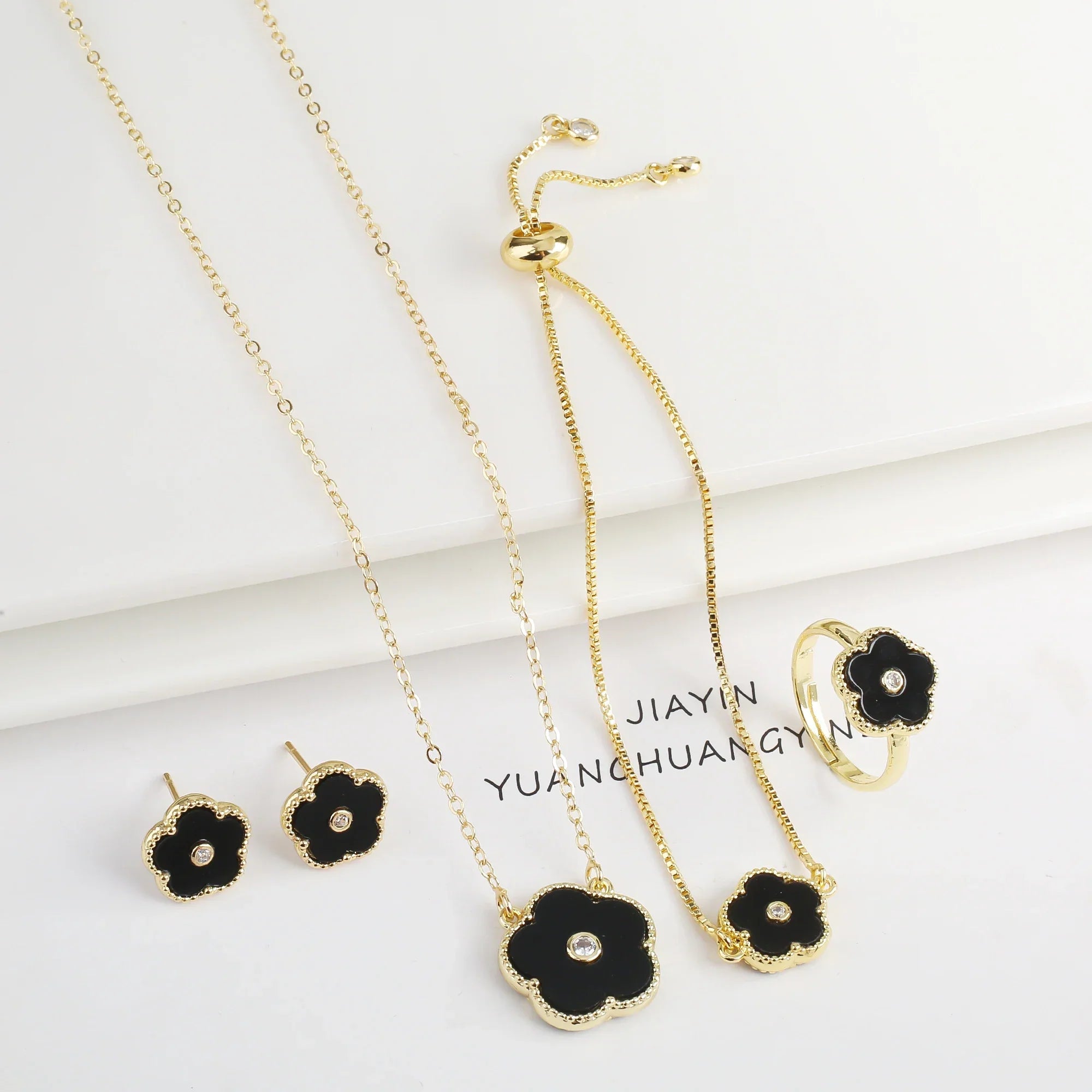 Five-Leaf Clover Zircon Set 7 Colours