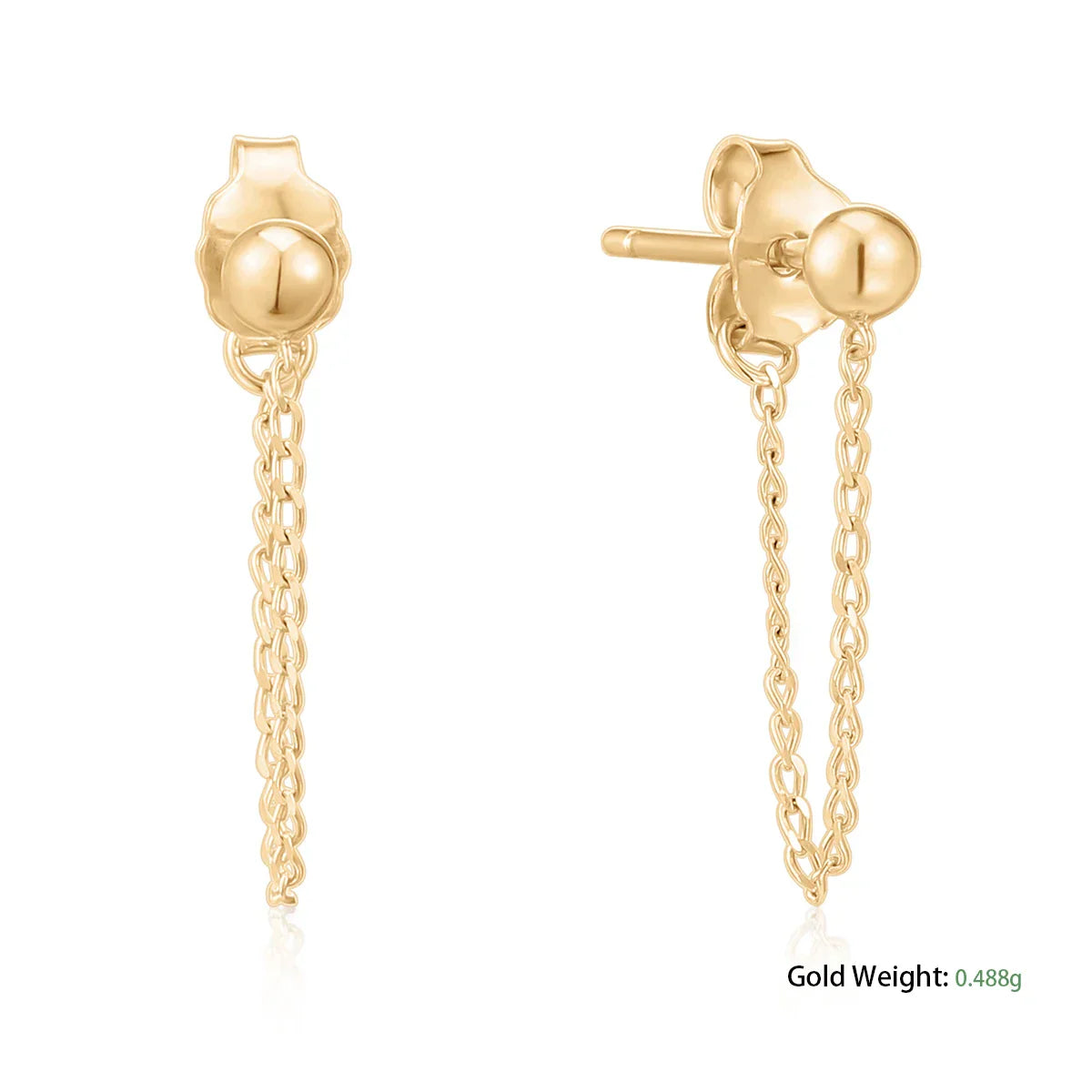 Long Drop Tassel Earrings |14K Solid Gold