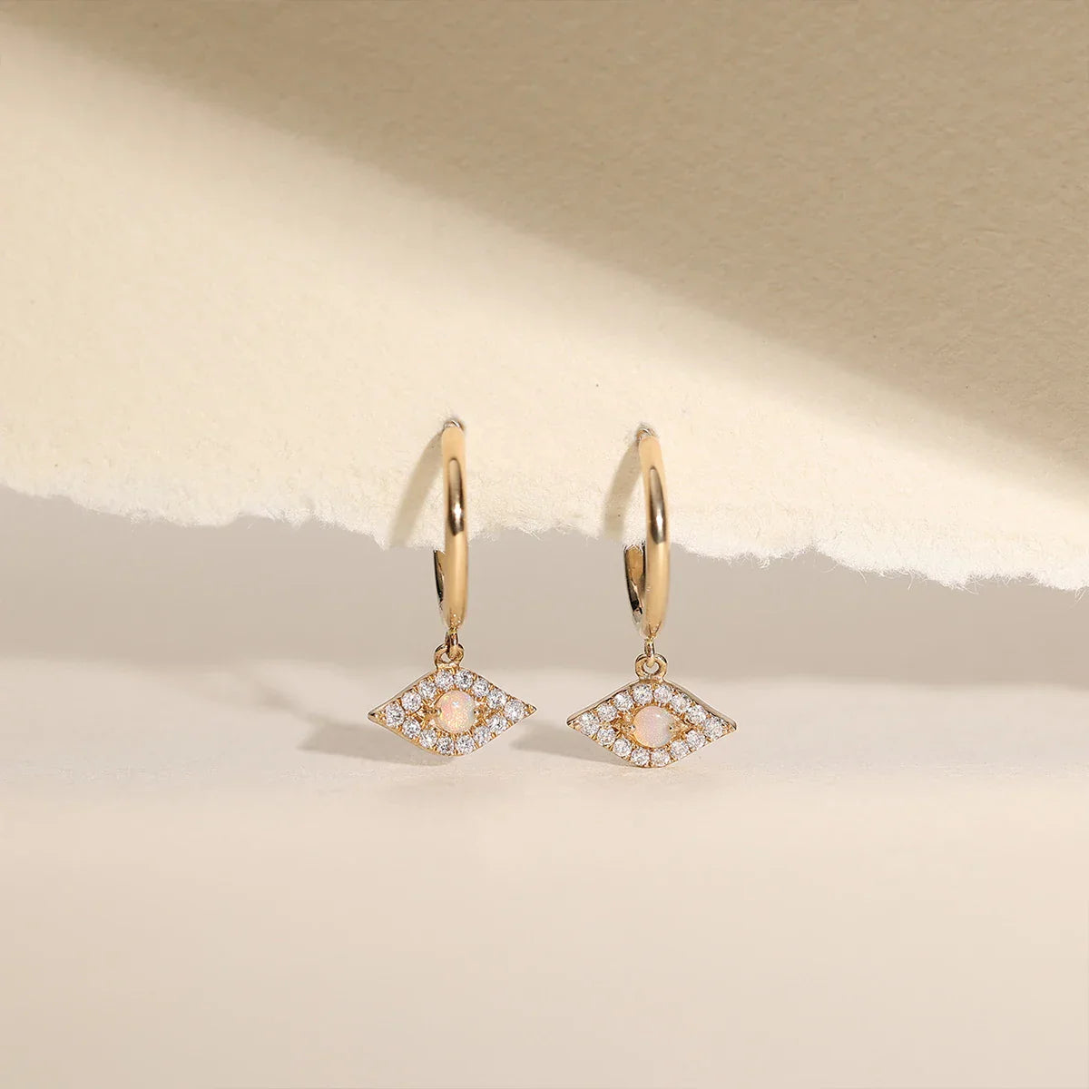 Evil Eye Earrings|14k Solid Gold