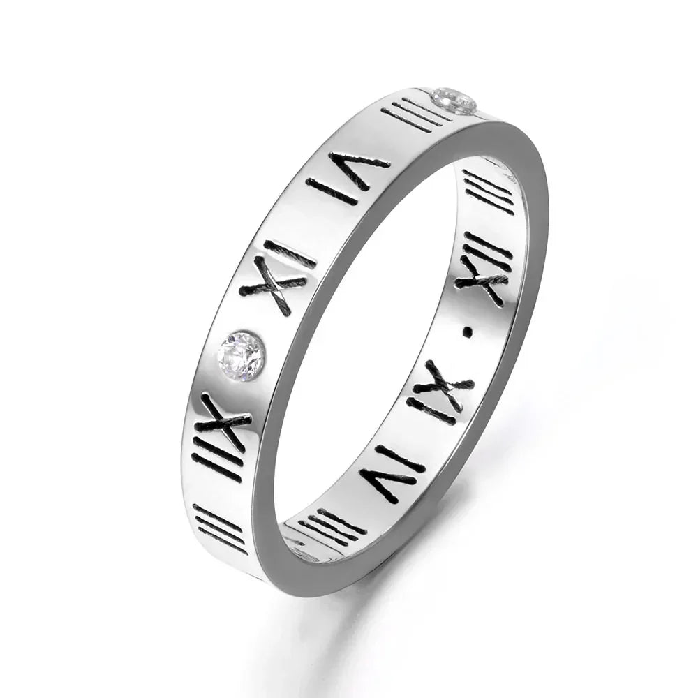 London Times |18k Gold Plated Roman Numerals Ring